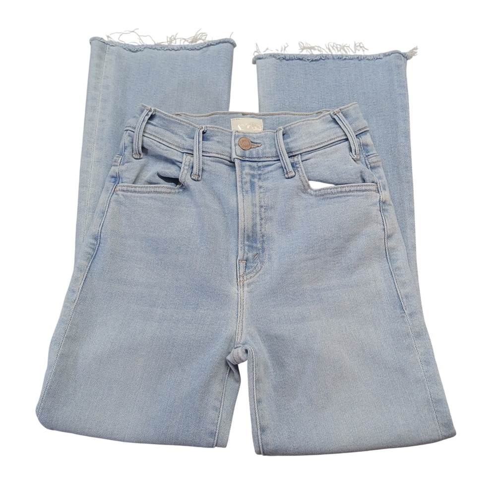 MOTHER Lil Hustler Ankle Fray Jeans Balls In Your Court Light Wash P117-1008 24